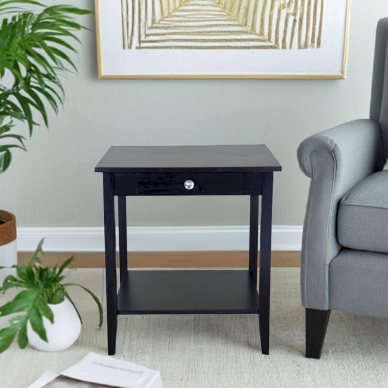 Porch & Den Holly Hill Solid Acacia 1-Drawer End Table