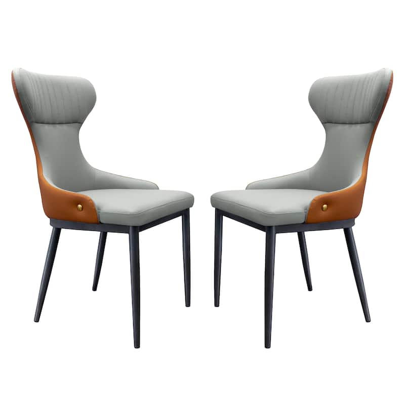 Modern Wingback Dining Chairs Accent Chair Armless Chair with Tufted Back (Set of 2)