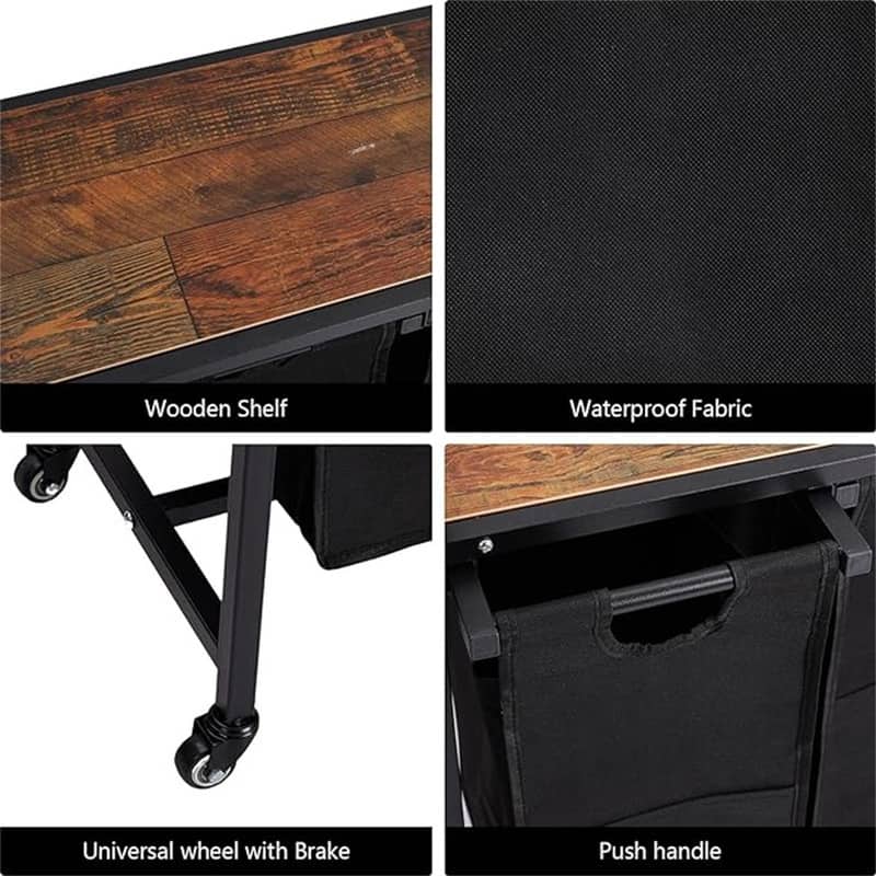 4 X 36L Laundry Bags 2 Tier Adjustable Storage Shelf - 43.66"L x 13"W x 28.4"H