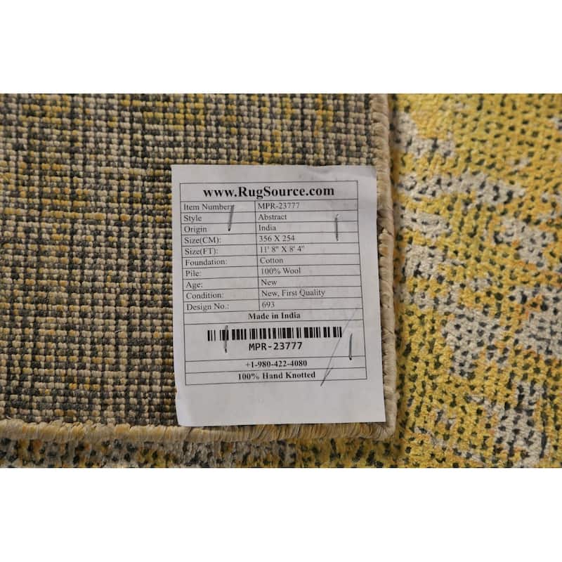 Colorful Modern Abstract Indian Area Rug Handmade Wool Carpet - 8'4"x 11'8"