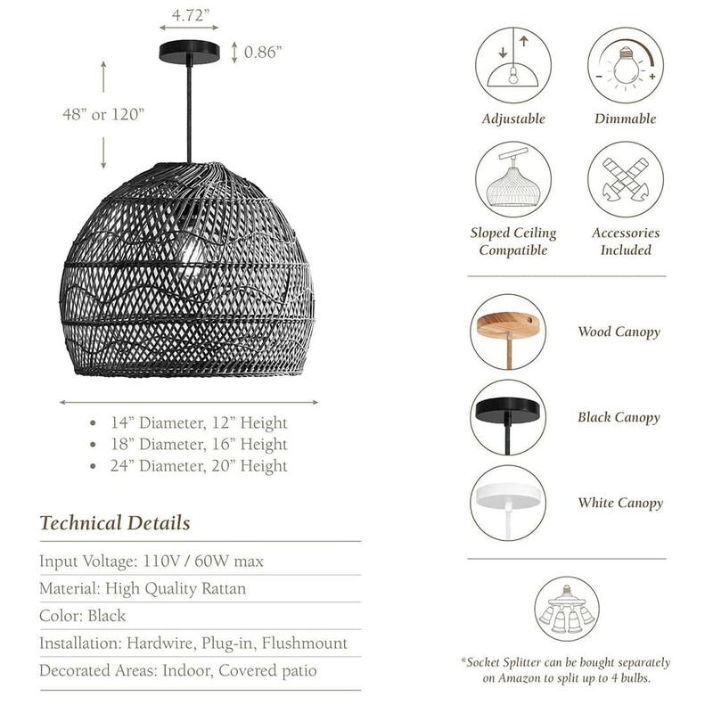 Lunar Rattan Pendant Light