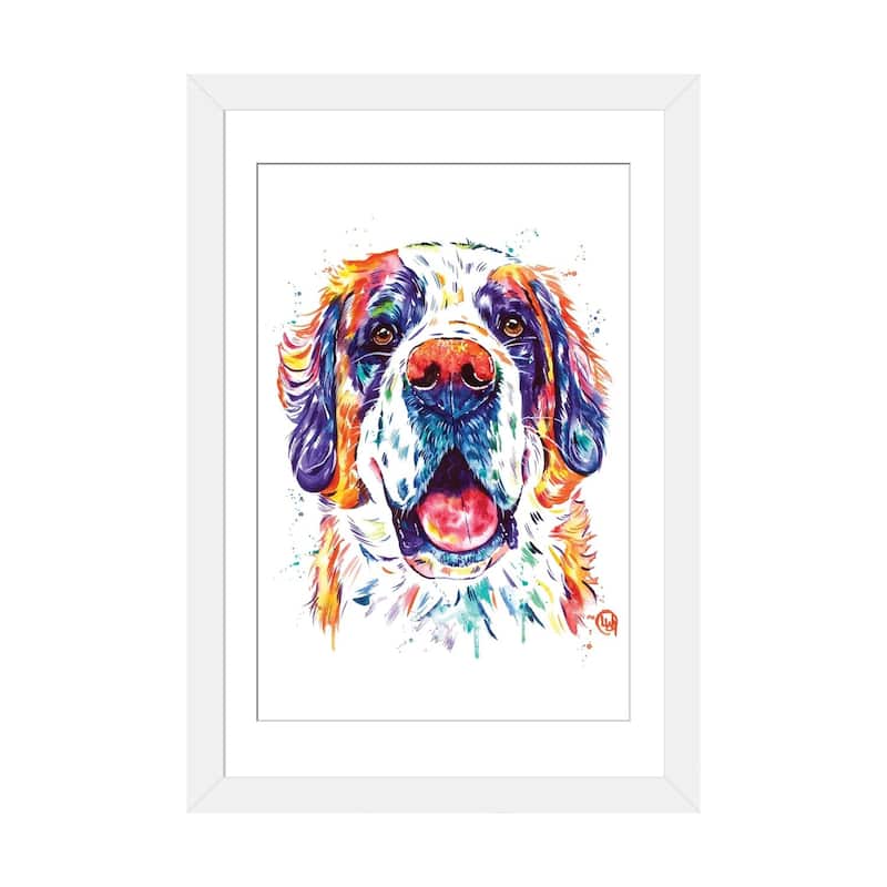 iCanvas "St. Bernard" by Lisa Whitehouse - White - 32x24x1