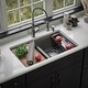 preview thumbnail 15 of 14, Karran QUWS-880 Undermount 32-1/2 in. Double Equal 50/50 Bowl Workstation Kitchen Sink