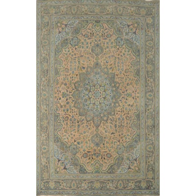 Hand Knotted Oriental 100% Wool Carpet Traditional Floral Peach Tabriz Area Rug - 11' 8'' X 8' 11''