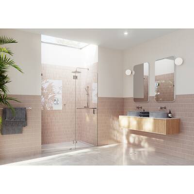 Glass Warehouse 78" x 60" Frameless Towel Bar Shower Door - Glass Hinge