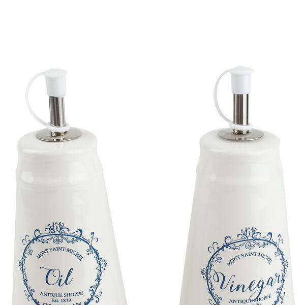 Shop Home Basics 2 Piece French Ceramic Oil And Vinegar Dispenser