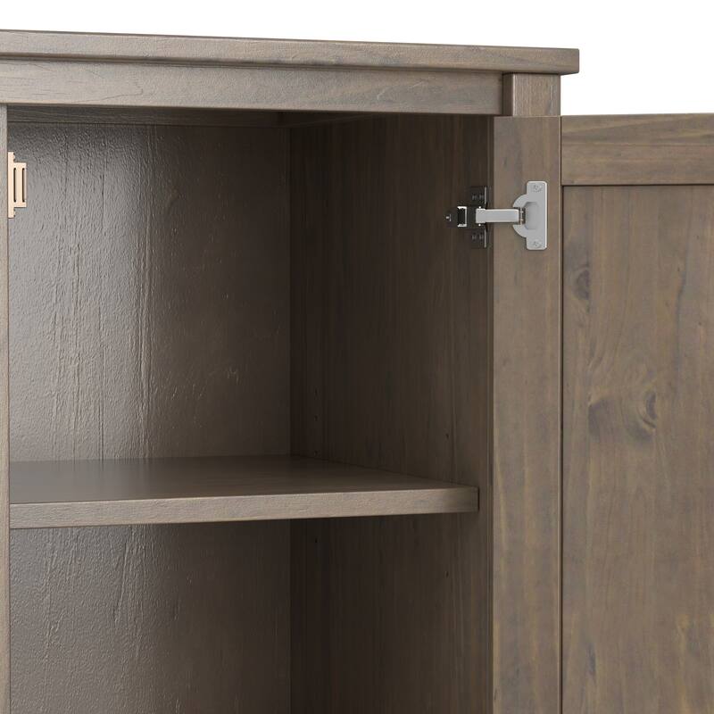 WYNDENHALL Cantina SOLID WOOD 53 inch Wide Transitional TV Media Stand in Smoky Brown For TVs up to 60 inches