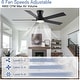 preview thumbnail 57 of 69, YUHAO Kaleido 52 in. Indoor Matte Black 3-Colors Integrated LED 6-Speeds Ceiling Fans with Dual-Finish Blades and Remote Control
