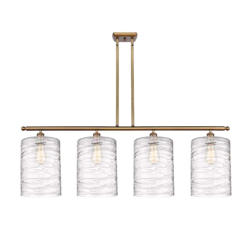 Innovations Lighting Cobbleskill - 4 Light 48" Island Light - Deco Swirl/Brushed Brass