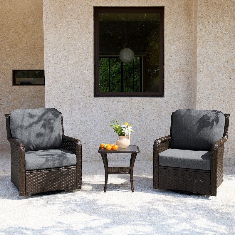 Patio Conversation Sets With Cushions - 37.4'' H X 25.59'' W X 31.5'' L