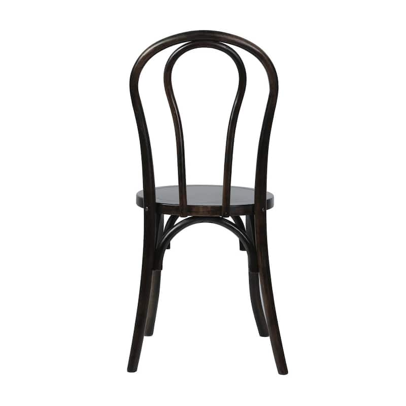 2PK Commercial Solid Wood Stackable Dining Chair with Fixed Floor Glides - 18.5"D x 16.5"W x 35.5"H