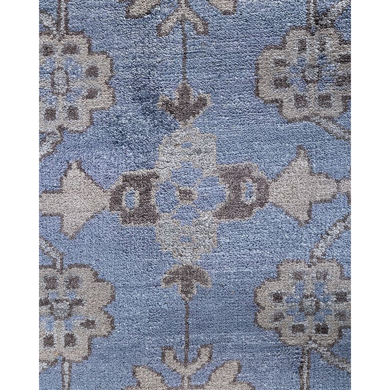 Modern One-of-a-Kind Hand-Knotted Area Rug - Purple, 9' 1" x 12' 1" - 9' 1" x 12' 1"