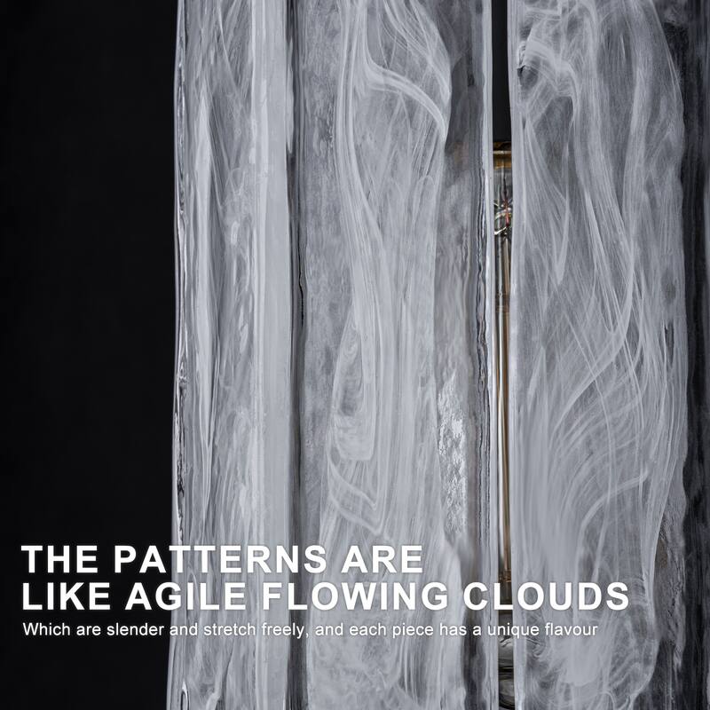 Cloudy White Glass Black Pendant Lighting Modern for Kitchen Island