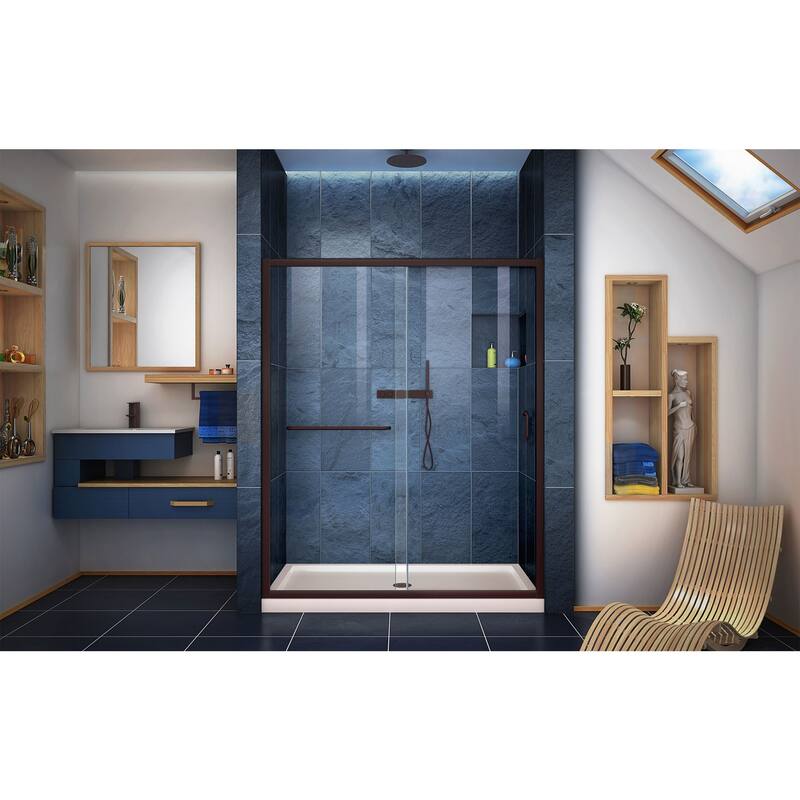 DreamLine Infinity-Z 36 in. D x 60 in. W x 74 3/4 in. H Sliding Shower Door and Shower Base Kit - 36" x 60" - 36" x 60"