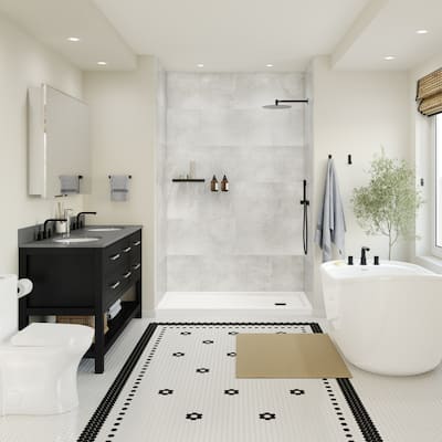 Epiphany Glue-up Wall Tiles 15.75 in. H x 31.5 in. L In Concrete Grey