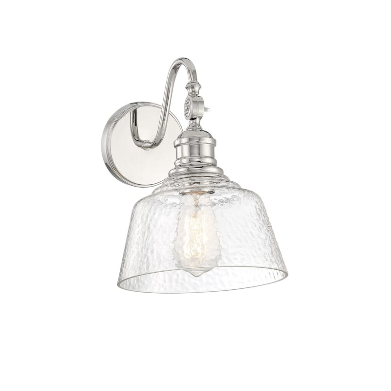 Bellevue SH99143 12" Tall Wall Sconce with a patterned glass dome - Polished Nickel