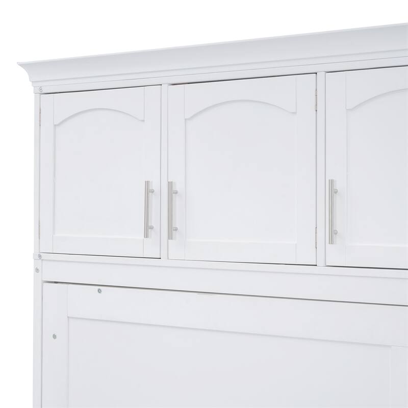 Full Size Murphy Bed Wall Bed with Top Cabinets