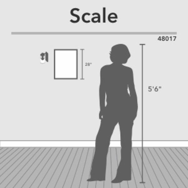 dimension image slide 2 of 4, Hunter Devon Park 1-Light Wall Sconce, Rustic, Modern Farmhouse, Damp-Rated