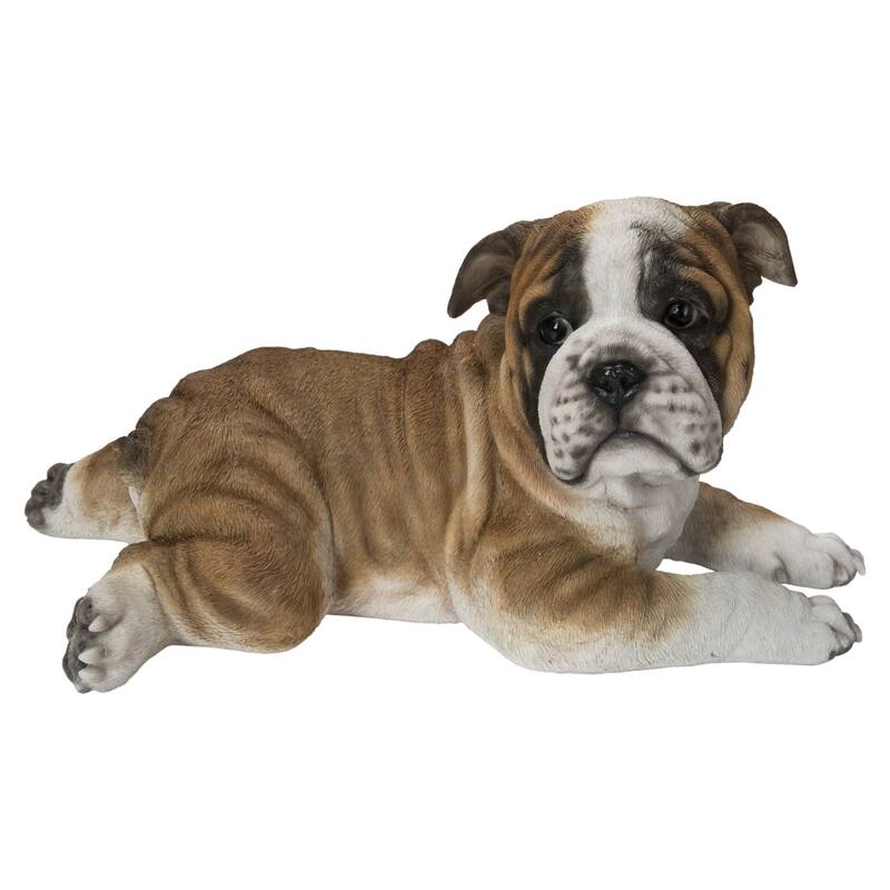 19" Lying Bulldog Puppy Outdoor Garden Statue