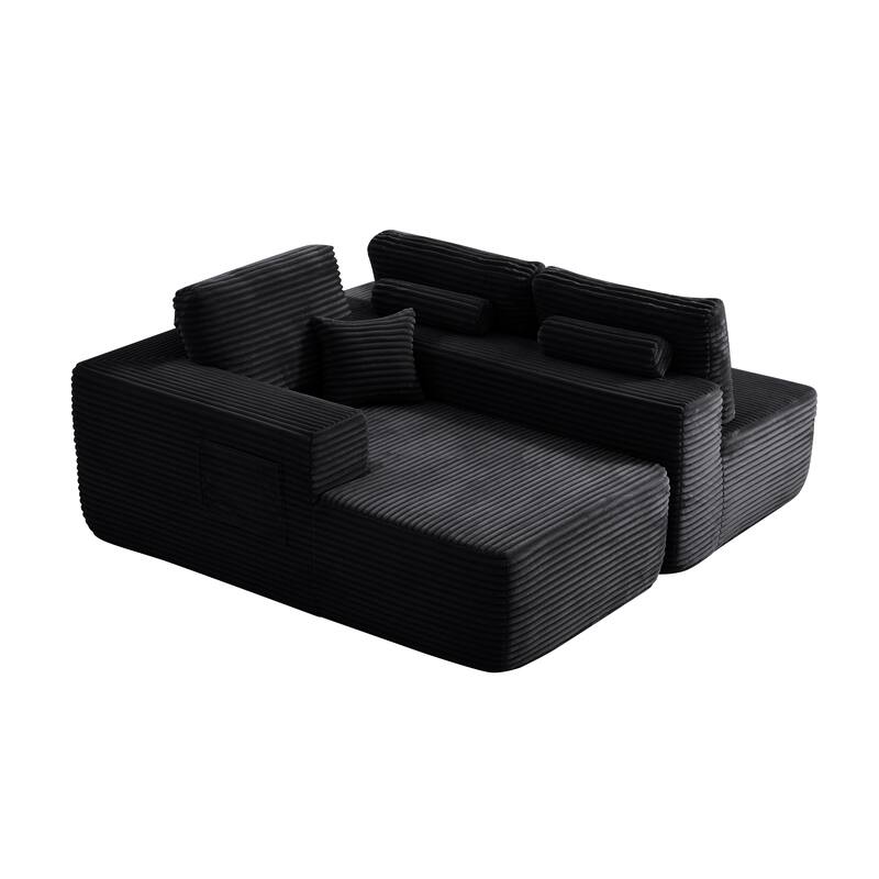 104" Cloud Sectional Sofa with L-Shape Chaise and Side Pockets, Modern Modular Design, Deep Seating, Upholstered Couch