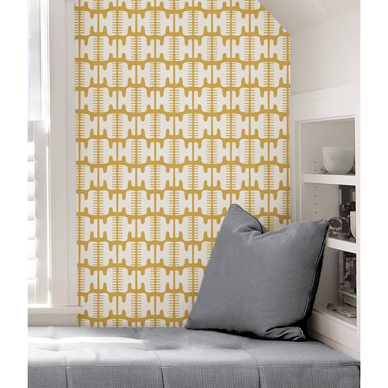 Black Pepper Paperie Yellow Shift Peel & Stick Wallpaper