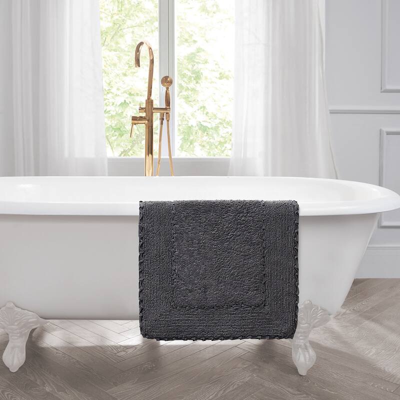 Laura Ashley Ruffle Border Pure Cotton Bath Rugs