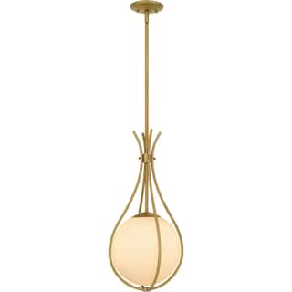 Aged Brass One Light Mini Pendant from the Quoizel Pendant Collection