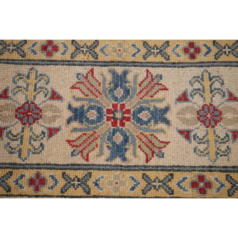 Light Blue Kazak Area Rug Handmade Wool Carpet - 8'0" x 9'11"