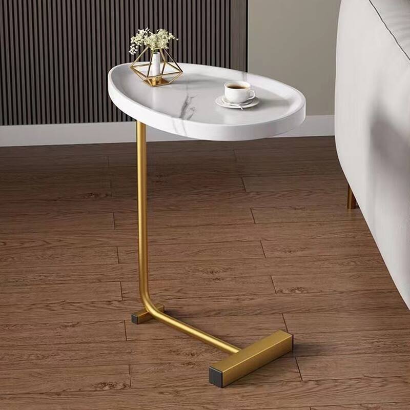 C-shaped Small Side Table for Living room - White