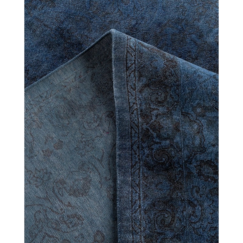 Fine Vibrance One-of-a-Kind Hand-Knotted Area Rug - Blue, 9' 4" x 12' 9" - 9' 4" x 12' 9"