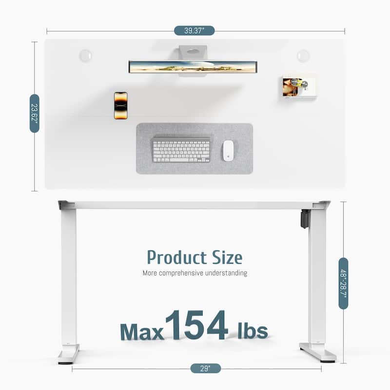 Standing Desk Adjustable Height, Electric Sit Stand up Desk for Home Office, Modern Rising Work Table for Computer,Workstation