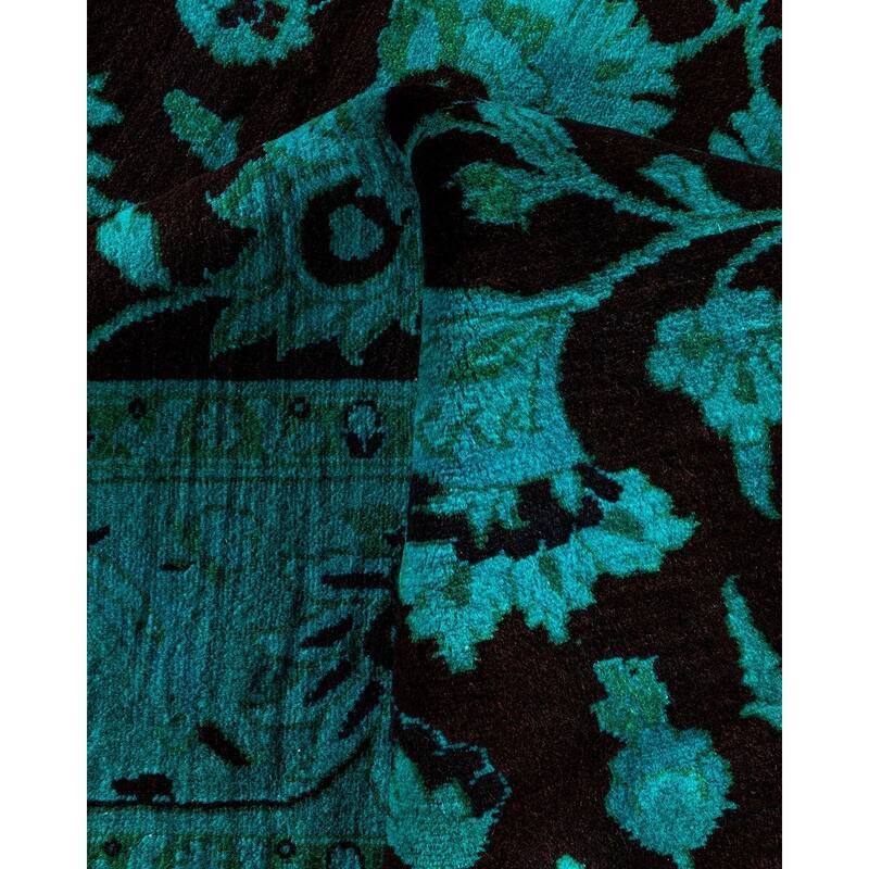 Overdyed, One-of-a-Kind Hand-Knotted Area Rug - Blue - 4' 3" x 6' 3"