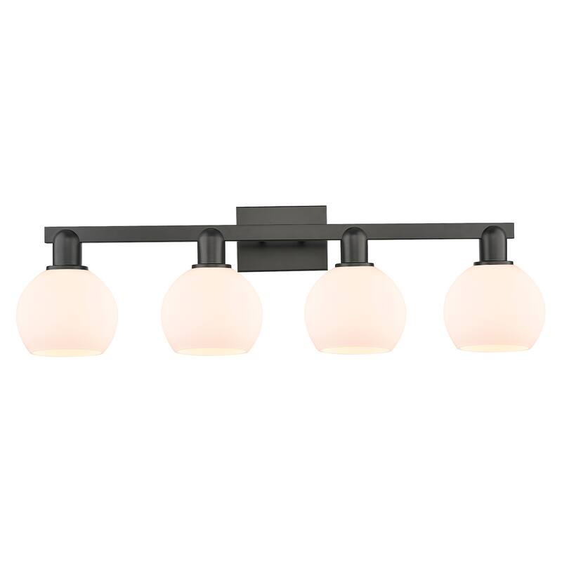 Innovations Lighting 716-4W-10-33 Athens Vanity Athens 4 Light 33" - Matte Black / Matte White