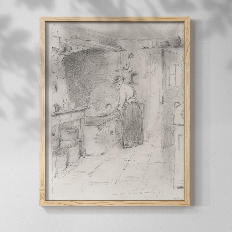 Vintage Sketch LIV -Framed Print