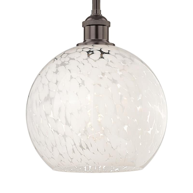 Innovations Lighting 616-1S 11 10 White Mouchette Pendant White - Oil Rubbed Bronze