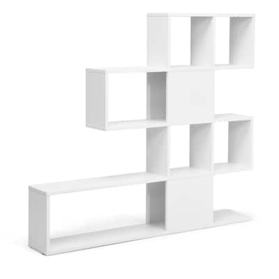 5-Tier Bookshelf Corner Ladder Bookcase with Storage Rack - 47" x 8" x 43" (L x W x H)