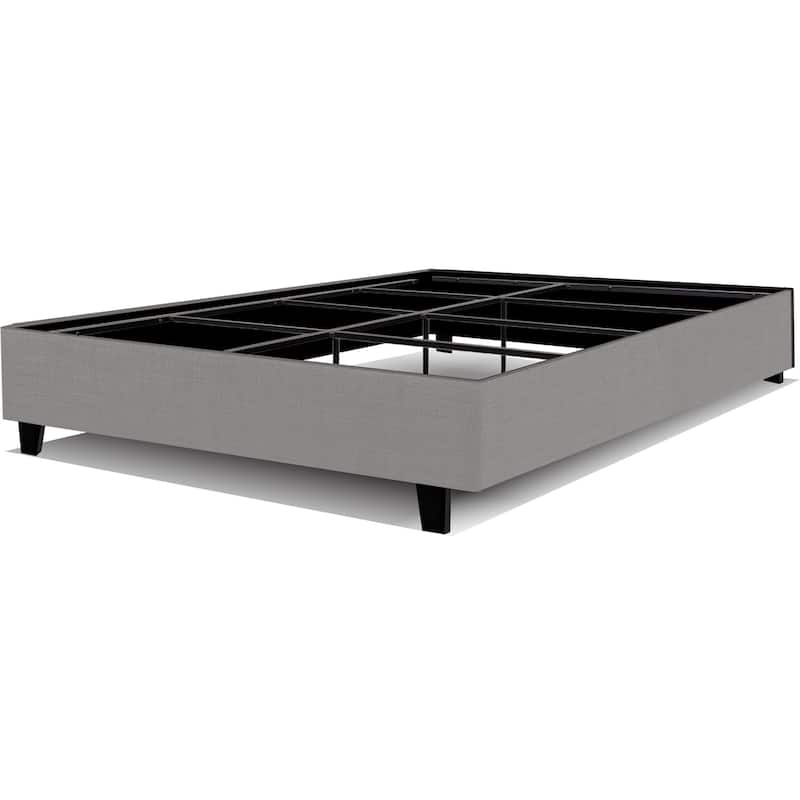 California King Bed Frame, 14 Inch Platform Bed, Modern Minimalist Design, Stone Finish