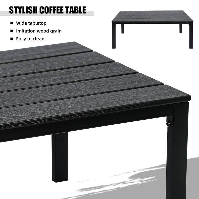 Outdoor Sectional Sofa Set with Coffee Table Patio Conversation Sets