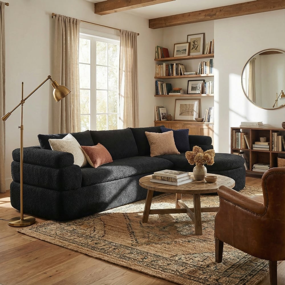 Christopher Knight Home - Compressed Modern L-Shape Upholstered Modular Sectional Sofa