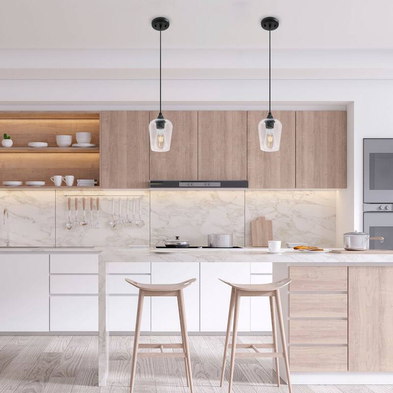 CO-Z 1-light Glass Pendant Light with Adjustable Cord