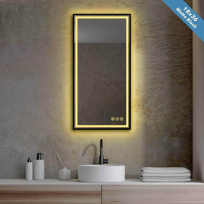 Fogless Color and Brightness Adjustable LED Mirror