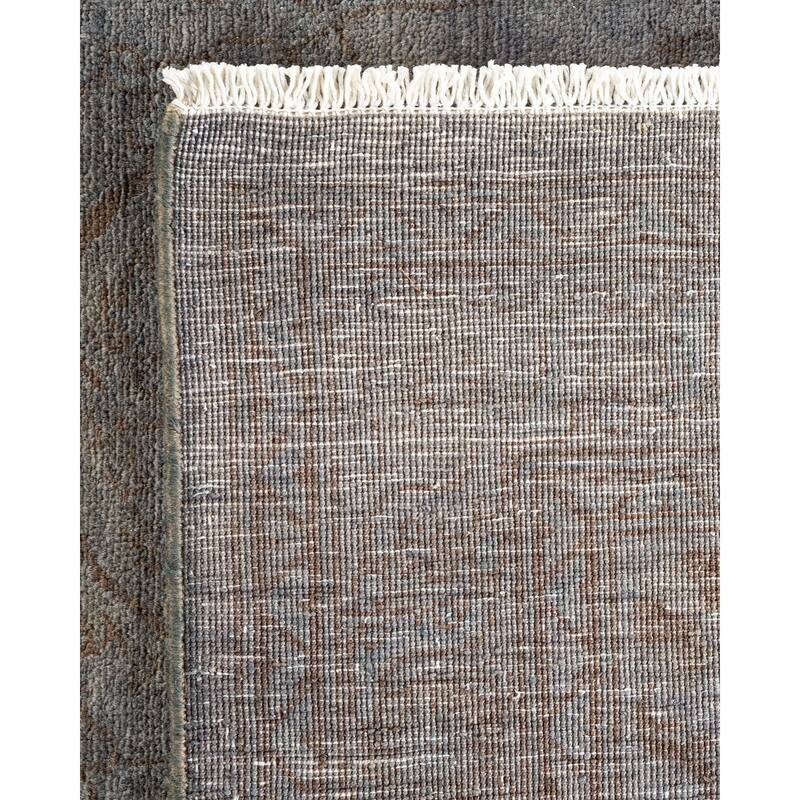 Overton Hand Knotted Wool Vintage Inspired Modern Contemporary Overdyed Gray Area Rug - 9' 1" x 12' 1"