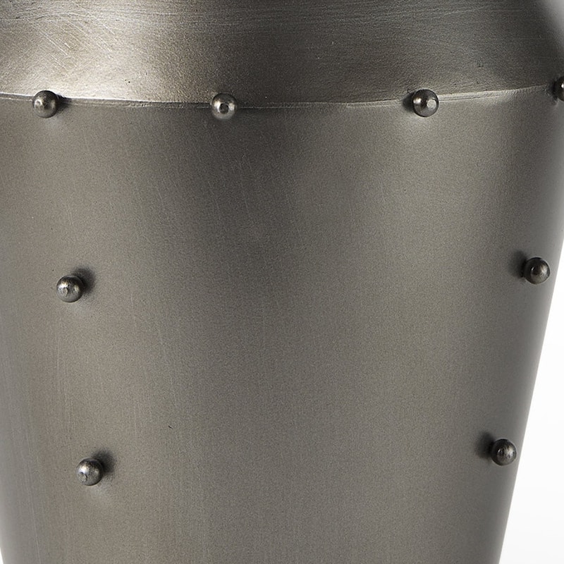 12" Gray Metal Table Vase - 9.84