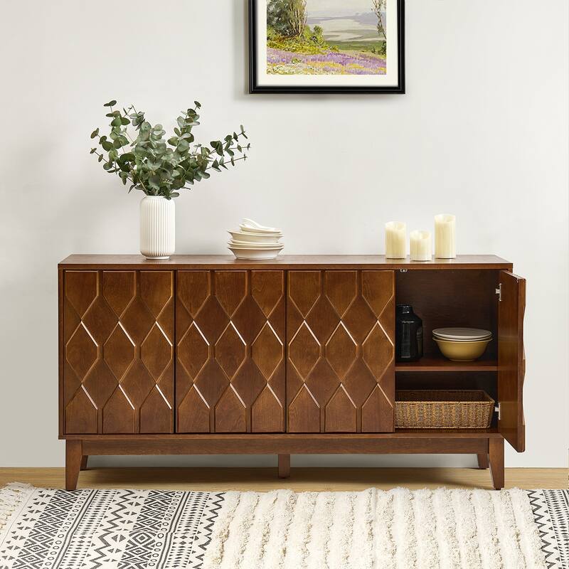 Olympia 60"Modern Storage Sideboard Storage with Adjustable Shelves By HULALA HOME