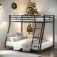 preview thumbnail 12 of 20, Twin Over Full Metal Floor Bunk Bed,Durable Steel Frame for Home Black