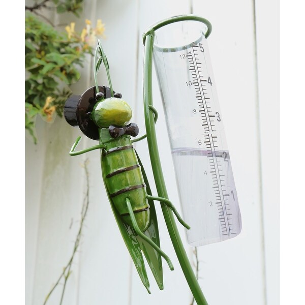 Water Spigot Garden Stake Rain Gauge 5 Inch Glass Rain Gauge