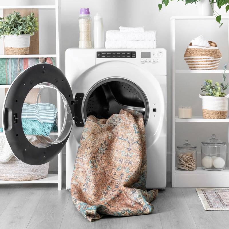 Park Avenue Traditional Border Indoor Machine Washable Area Rug