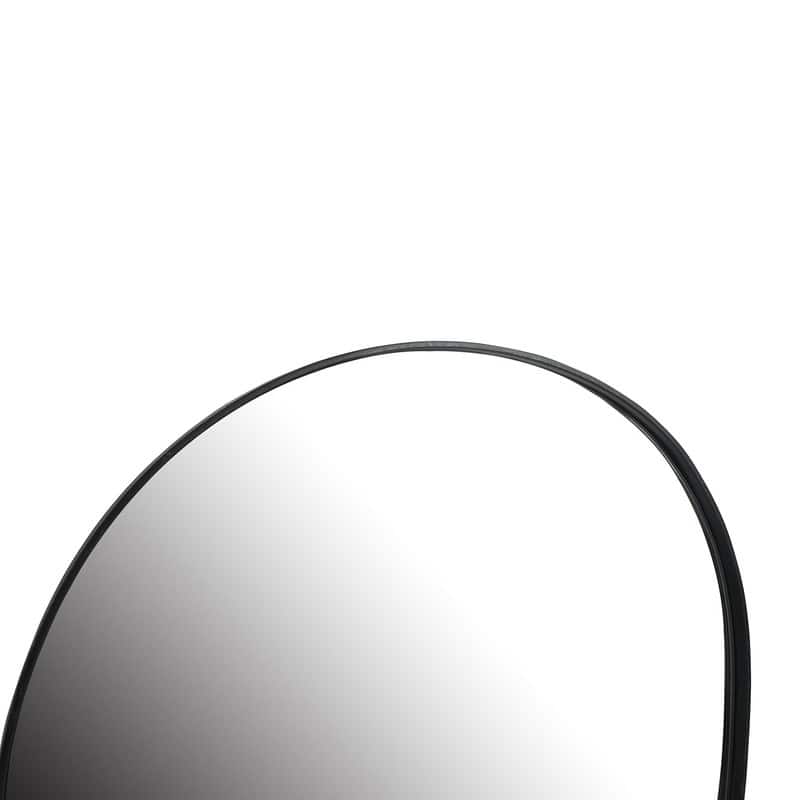 Noire Abstract Metal Round Modern Vanity Wall Mirror - 23"H x 20.5"W x 1"D
