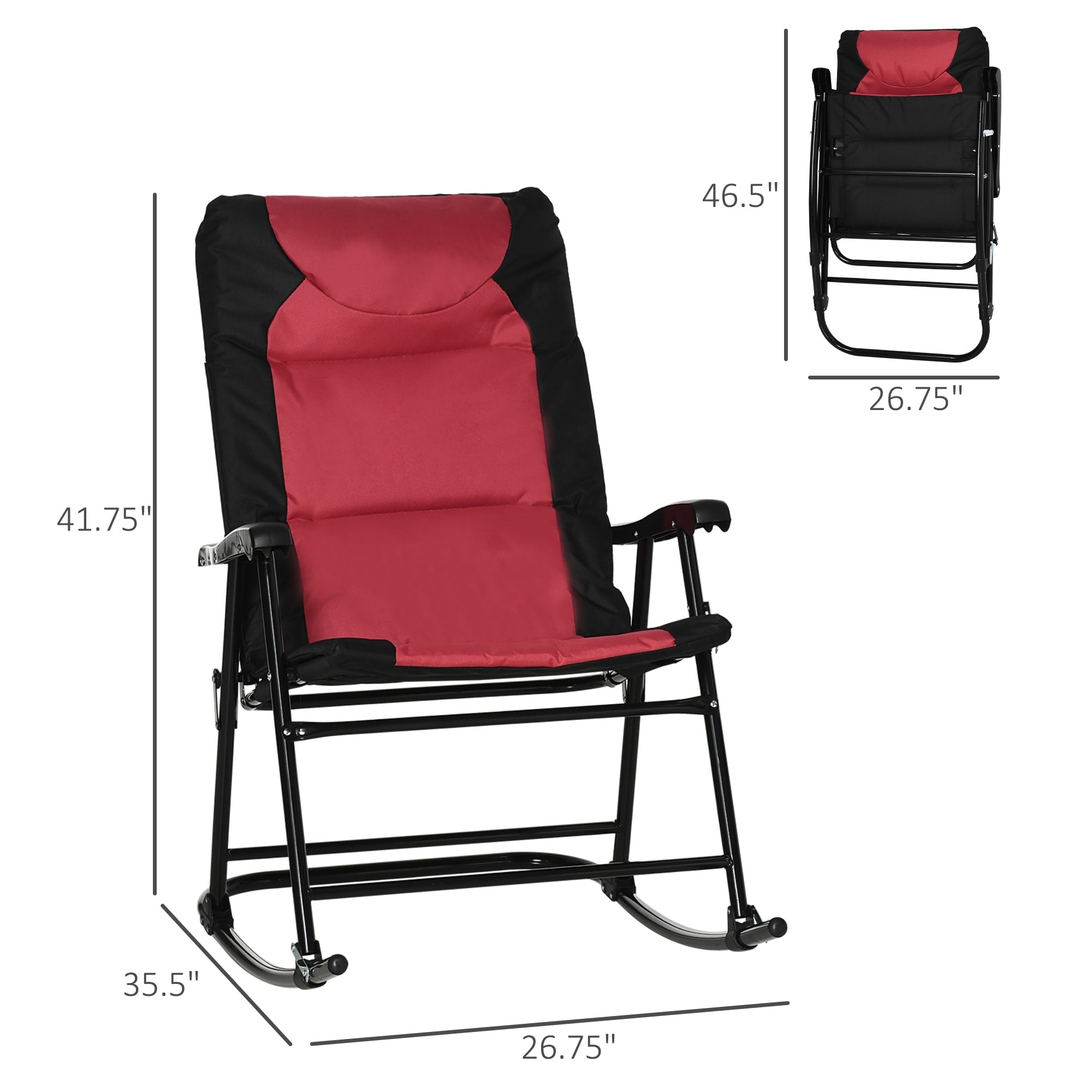 Outsunny folding padded outdoor camping rocking chair set deals