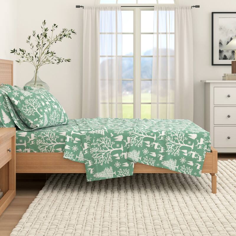 Linery & Co. Winter Turkish Cotton Double-Brushed Flannel Bed Sheet Set